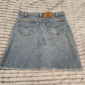 Vintage light wash orange Tab, upcycled Levi's jean skirt size 12!